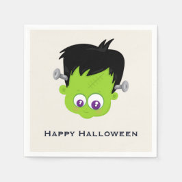 Servilleta De Papel Cuto verde Frankenstein Monster cara Halloween