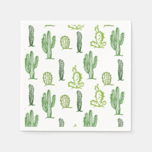 Servilleta De Papel Cuto y suculento Cactus Green Cocktail Paper