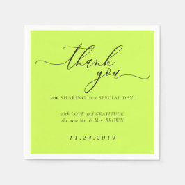 Servilleta De Papel Cyber Lime Jet Black Minimalist Decor Wedding