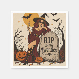 Servilleta De Papel D.E.P. a Mis Veintes Retro Halloween 30 Cumpleaños