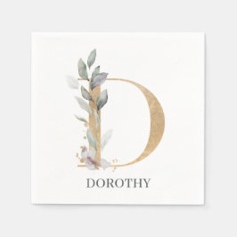 Servilleta De Papel D Monograma Floral personalizada