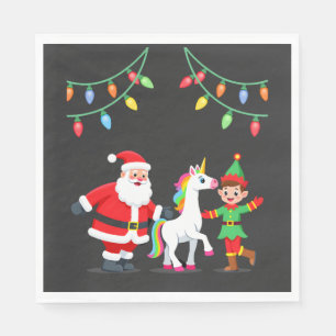 Servilleta De Papel Dabbing Santa Elfo Unicornio Navidad Niños Hombres