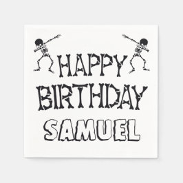 Servilleta De Papel Dabbing Skeleton Halloween Feliz cumpleaños Fiesta