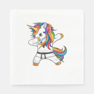 Servilleta De Papel Dabbing Unicorn Karate Taekwondo Niños Chicas Mart