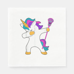 Servilleta De Papel Dabbing Unicorn Lacrosse LAX Shirt Funny Tee Gift