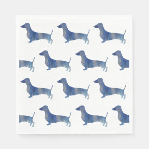 Servilleta De Papel Dachshund azul