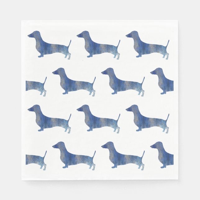 Servilleta De Papel Dachshund azul (Anverso)