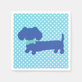 Servilleta De Papel Dachshund azul Wiener Perro Fiesta Napkins
