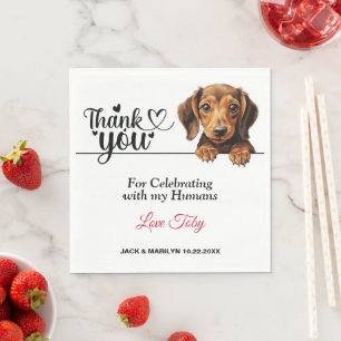 Servilleta De Papel Dachshund Boda Gracias