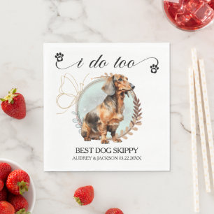 Servilleta De Papel Dachshund Boda Napkins Con Foto De Perros