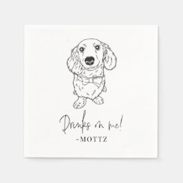 Servilleta De Papel Dachshund Cocktail Napkin Perro Boda moderno