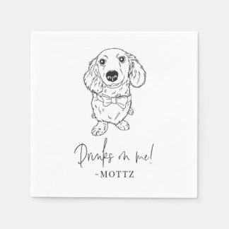 Servilleta De Papel Dachshund Cocktail Napkin Perro Boda moderno