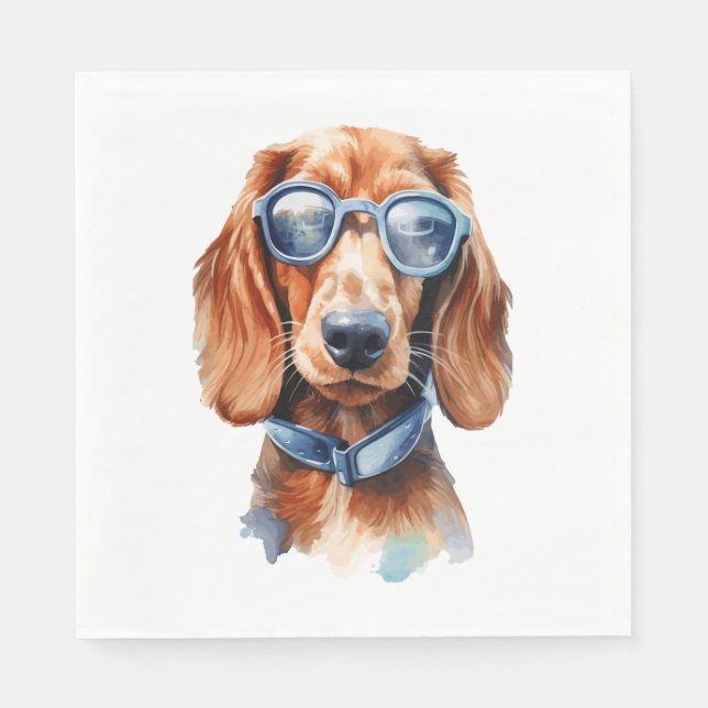 Servilleta De Papel Dachshund con lentes de sol 5 (Anverso)