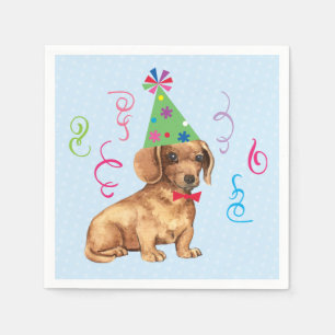 Servilleta De Papel Dachshund de la fiesta de cumpleaños