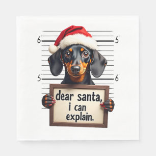 Servilleta De Papel Dachshund Divertido Navidad Querido Santa Puedo Ex