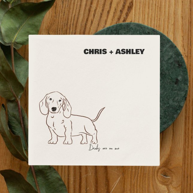 Servilleta De Papel Dachshund Dog Cocktail Napkin para boda (Subido por el creador)