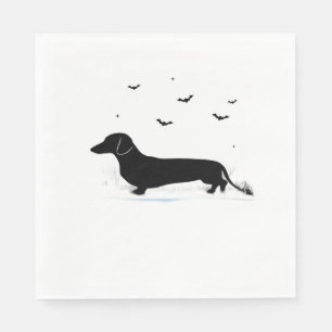 Servilleta De Papel Dachshund Dog - Halloween Moon Silhouette Classic