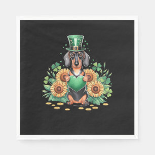 Servilleta De Papel Dachshund Dog Shamrock St. Patrick's Day Saint Pad
