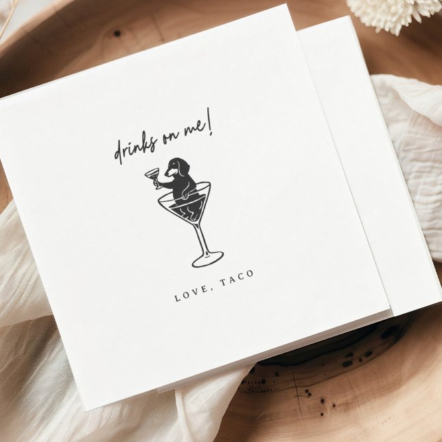 Servilleta De Papel Dachshund Drinks On Me Cocktail Napkins (Subido por el creador)