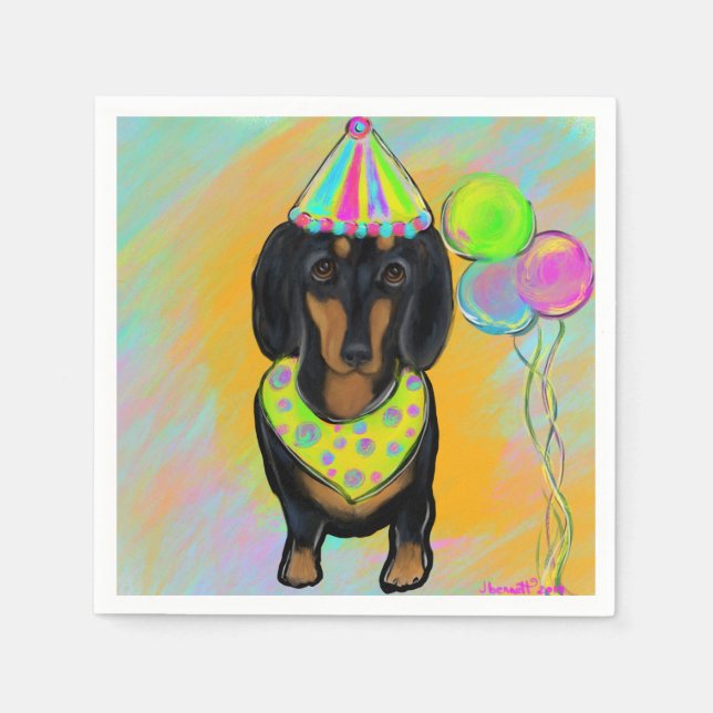 Servilleta De Papel Dachshund or perro salchicha (Anverso)