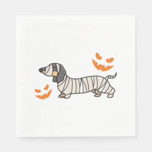 Servilleta De Papel Dachshund Perro Halloween Candy Corn Luna llena