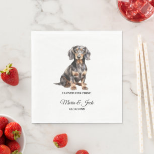 Servilleta De Papel Dachshund Perro Me Encantaron Sus Primeras Napkins