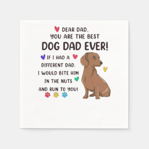 Servilleta De Papel Dachshund Querido Padre, Eres Lo Mejor