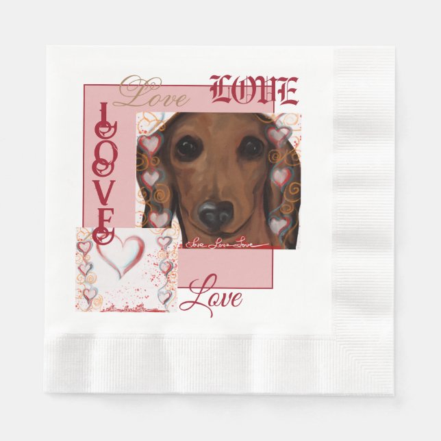 Servilleta De Papel Dachshund Rojo      (Anverso)