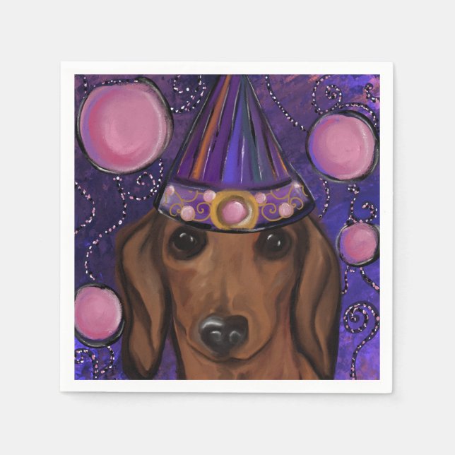 Servilleta De Papel Dachshund Rojo         (Anverso)