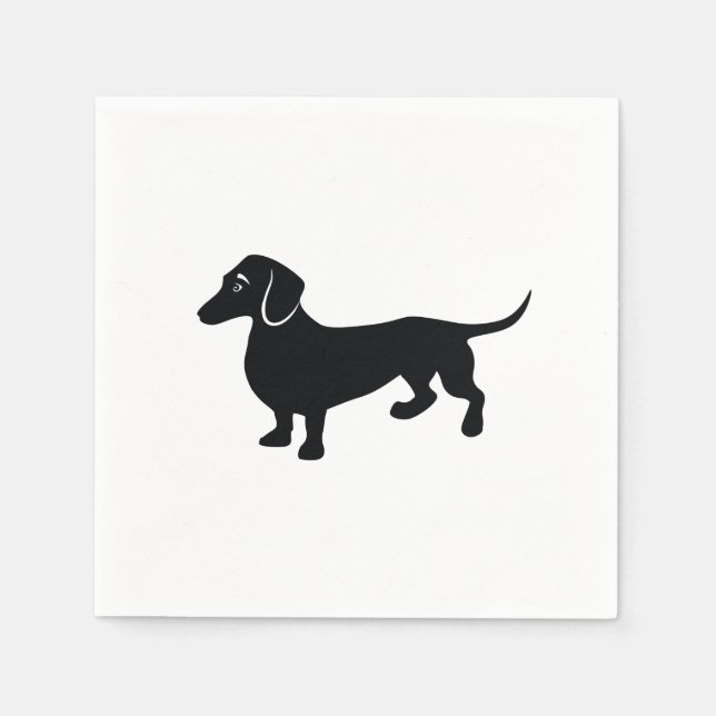 Servilleta De Papel Dachshund Silhouette (Anverso)