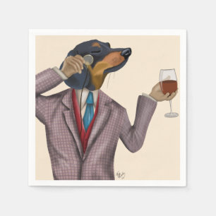 Servilleta De Papel Dachshund Wine Snob