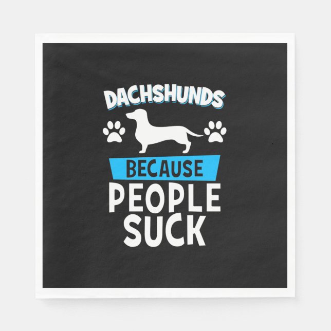 Servilleta De Papel Dachshunds con mis amigos (Anverso)