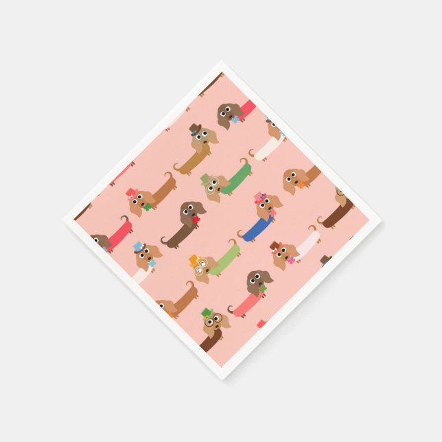 Servilleta De Papel Dachshunds divertidos (Borde)