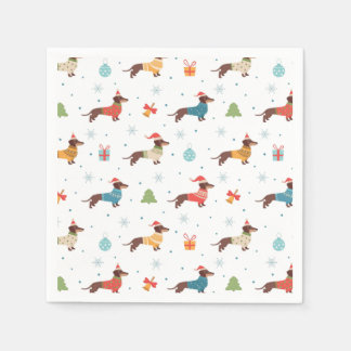 Servilleta De Papel Dachshunds en Navidades Patrón de sudaderas