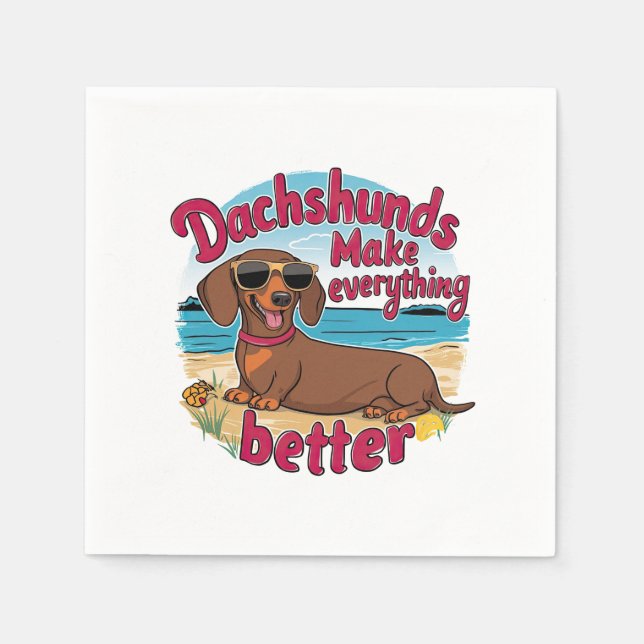 Servilleta De Papel Dachshunds lo hacen mejor (Anverso)