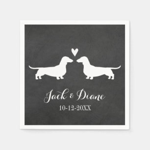 Servilleta De Papel Dachshunds Pareja Boda Perro Personalizada