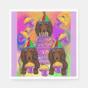 Servilleta De Papel Dachshunds pelirrojos de pelo largo