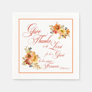 Servilleta De Papel Dad gracias al Señor otoño acuarela floral Nap