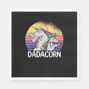 Servilleta De Papel Dadacorn unicornio Padre e hija papá papá gordo