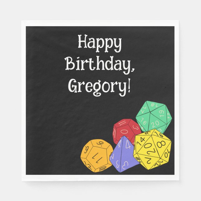 Servilleta De Papel Dados de juegos RPG, tablero, juegos de fantasía F (Anverso)