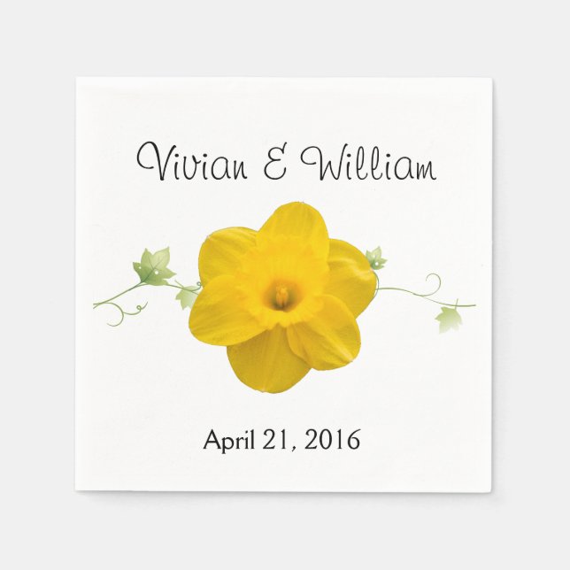 Servilleta De Papel Daffodil Custom Wedding Napkin (Anverso)