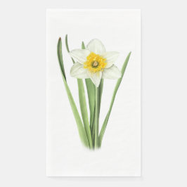 Servilleta De Papel Daffodil Primavera Botánica Flor Amarillo y Blanco
