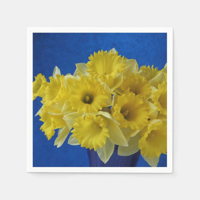 Servilleta De Papel Daffodils en azul (Anverso)