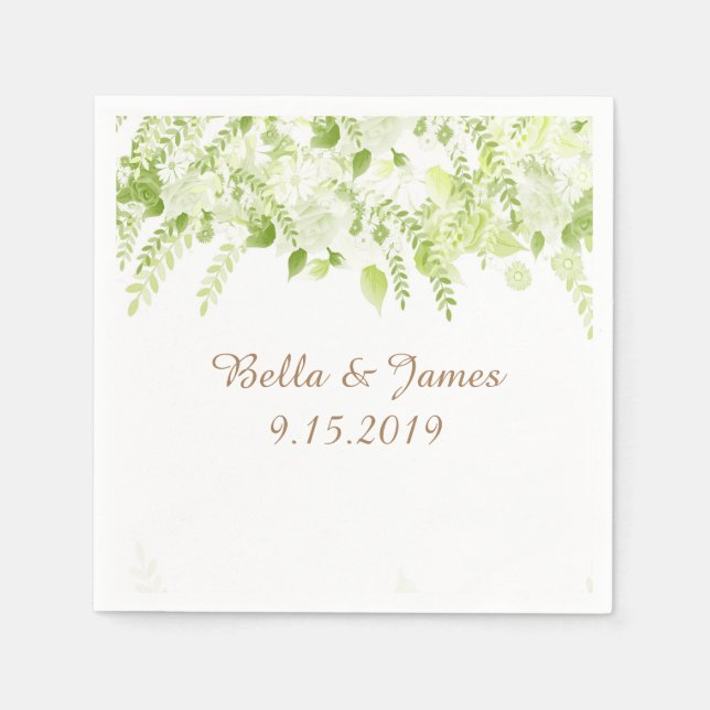 Servilleta De Papel Dainty Green Floral Spring Napkins (Anverso)