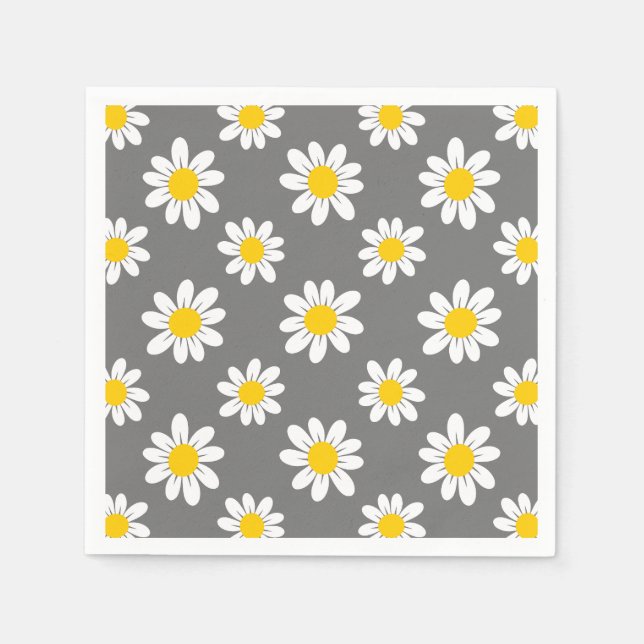Servilleta De Papel Daisies amarillos blancos (Anverso)