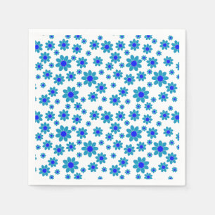 Servilleta De Papel Daisies azules   Patrón de margarita de repetición