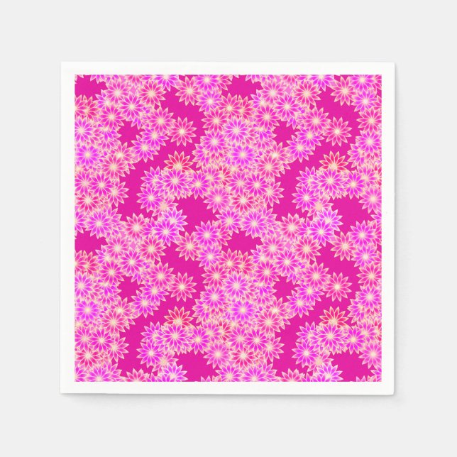 Servilleta De Papel Daisies en tonos rosa y ciruela (Anverso)