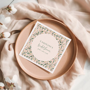 Servilleta De Papel Daisies Florales Retro Verde Ducha de Novia Person