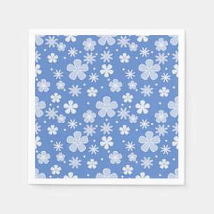 Servilleta De Papel Daisies y puntos blancos sobre el azul