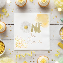 Servilleta De Papel Daisy acuarela primer cumpleaños